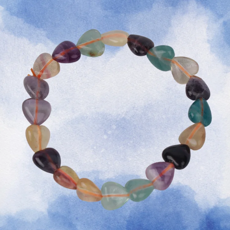 Multi Fluorite Tumbled Bracelet 
